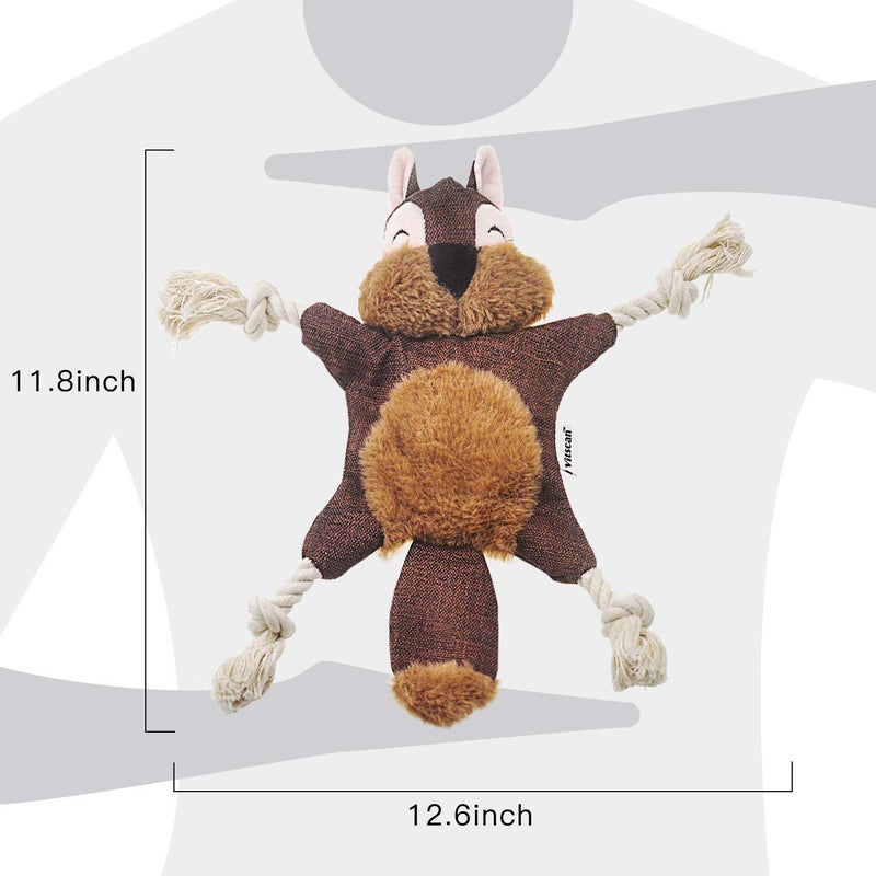 Vitscan Crinkle Dog Toy, No Stuffing Puppy Toys, Cotton Rope Limbs Stuffless Dog Toy with Squeaker, Plush Body Parts Squirrel Dog Squeaky Toys for Small Dog Chew Toys - Image 5